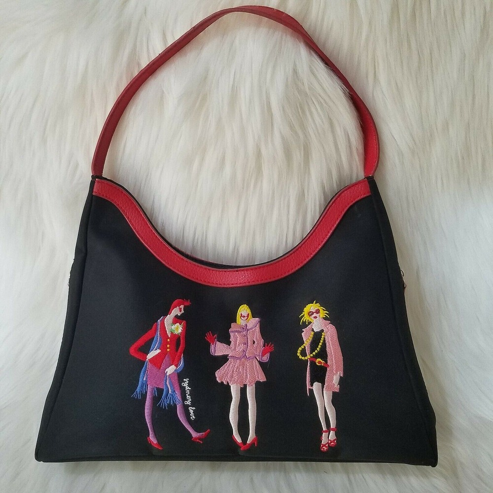 Sydney Love Embroidered Fashion Girls Hobo Shoulder Bag Y2K Fashionista Pop Art